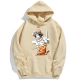 Portgas D. Ace Hoodie Beige