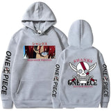 Red Hair Pirates Hoodie Grau