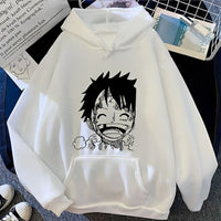 Ruffy Damaged Hoodie Weiß