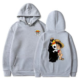 Ruffy Flag Hoodie Grau