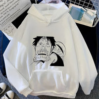 Ruffy Funny Hoodie Weiß