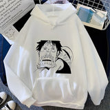 Ruffy Funny Hoodie Weiß