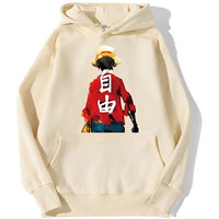 Ruffy Haki Hoodie Beige