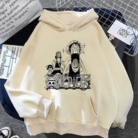 Ruffy Lysop Chopper Hoodie Beige