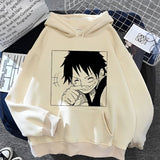Ruffy Shishishi Hoodie Beige