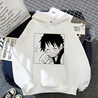 Ruffy Shishishi Hoodie Weiß