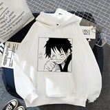 Ruffy Shishishi Hoodie Weiß
