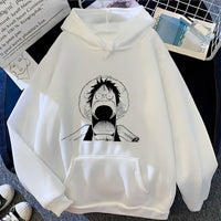 Ruffy Surprised Hoodie Weiß