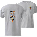 Ruffy und Goku T-Shirt Grau