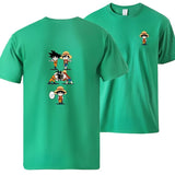 Ruffy und Goku T-Shirt Grün