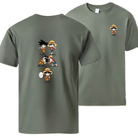 Ruffy und Goku T-Shirt Khaki