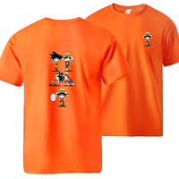 Ruffy und Goku T-Shirt Orange