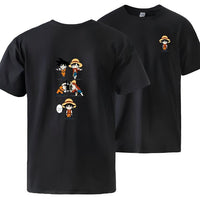 Ruffy und Goku T-Shirt Schwarz