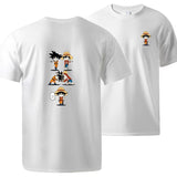 Ruffy und Goku T-Shirt Weiß