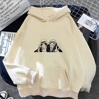 Ruffy und Law Hoodie Beige