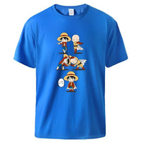 Ruffy und Saitama T-Shirt Blau