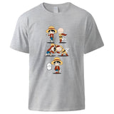 Ruffy und Saitama T-Shirt Grau