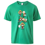 Ruffy und Saitama T-Shirt Grün