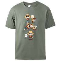 Ruffy und Saitama T-Shirt Khaki