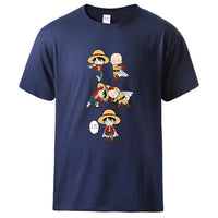 Ruffy und Saitama T-Shirt Marineblau