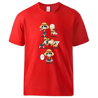 Ruffy und Saitama T-Shirt Rot