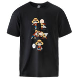 Ruffy und Saitama T-Shirt Schwarz
