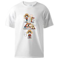 Ruffy und Saitama T-Shirt Weiß