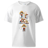 Ruffy und Saitama T-Shirt Weiß