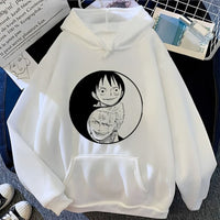Ruffy Zorro Ying Yang Hoodie Weiß
