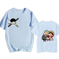 Zorro und Ruffy Sleep T-Shirt Blau