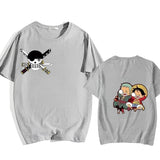 Zorro und Ruffy Sleep T-Shirt Grau