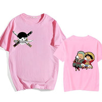 Zorro und Ruffy Sleep T-Shirt Rosa