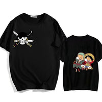 Zorro und Ruffy Sleep T-Shirt Schwarz