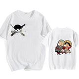 Zorro und Ruffy Sleep T-Shirt Weiß
